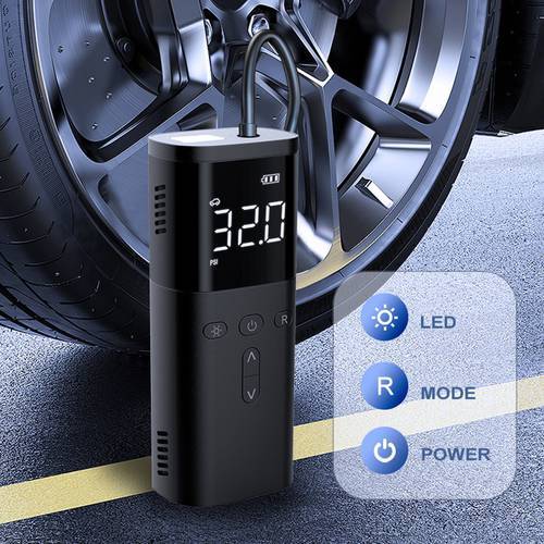 Car Compressor Cordless 2000mah Power Bank Vehicle Accessories Travel Roadway Emergency Product for Automobiles Motorcycles Bike