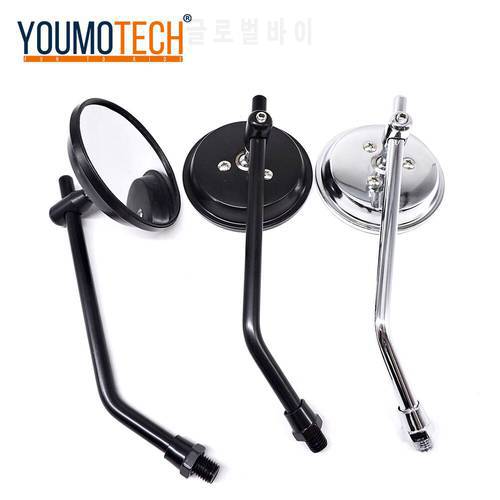 Motorcycle Chrome Round Universal Motorcycle Rearview Mirror 10mm For Suzuki GN125 GN250 GN400 For Honda For Kawasaki