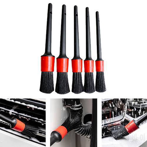 1/ 5pcs Car Brushes Car Cleaning Detailing Brush Set For Car Wheel Air Outlet Vents Car Detail Brush Auto Car Cleaning Kit Tools