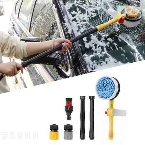 Car Cleaning Brush Car Wash Foam Brush Automatic Rotary Long Handle Cleaning Mop Chenille Broom Cleaning Tools Auto Accessories