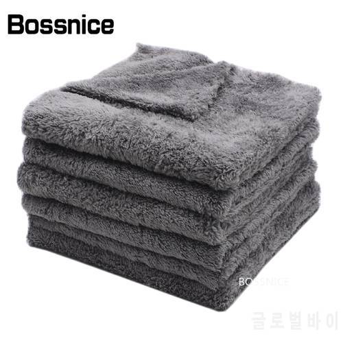 Bossnice 40x40cm 500GSM Super Soft Edgeless Microfiber Towel Car Care Polishing Buffing Finishes Light Gray Rags Car Wash Cloth