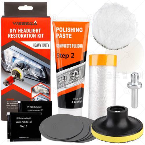 Refurbish Headlamp Car Front Headlight Restoration Kit Clean Washer Lenses Chemical Renovate Brightener Scratches Repair Polish