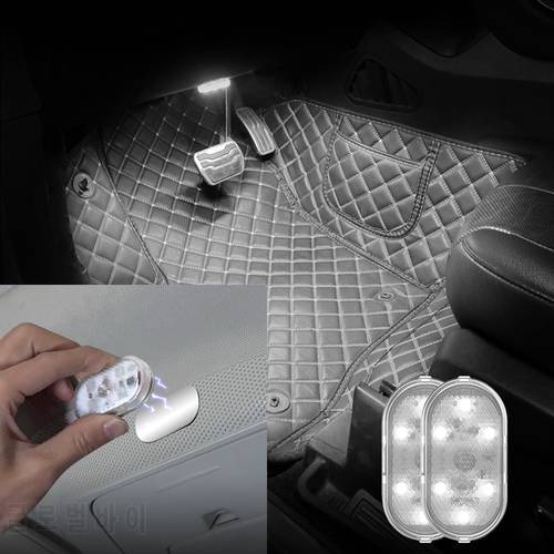 2PCS LED Car Interior Lights LED Usb Lamp Car Environment Light Foot Lighting In The Car Reading Touch LED Interior Car Light