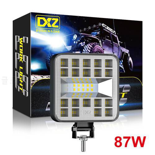 Mini 27LEDs 87W LED Work Light Bar Square Spotlight 12V 24V Offroad LED Light Bar For Truck Offroad 4X4 Car SUV ATV