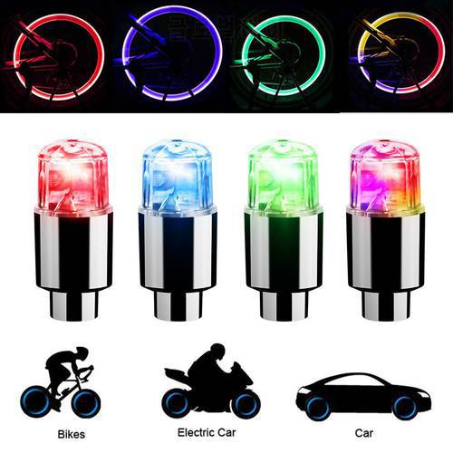 LED Tire Valves Cap Light for Car Motorcycle Bicycle Wheel Tyre Colorful Lamp Cycling Hub Glowing Bulb Car Decoration Accessorie