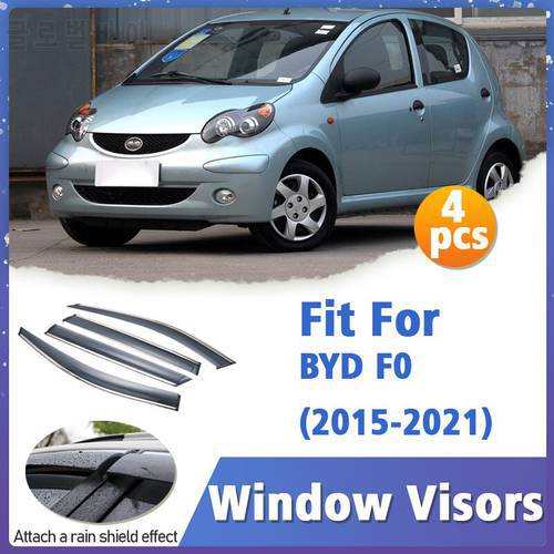 Window Visor Guard for BYD F0 2015-2021 Vent Cover Trim Awnings Shelters Protection Sun Rain Deflector Auto Accessories 4pcs