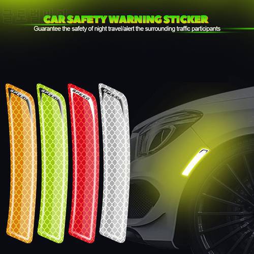 2Pcs Car Safety Warning Sticker Mark Car Reflective Stickers Tape Reflective Strips Exterior Accessories