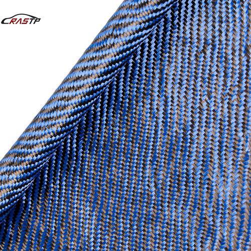 High quanlity Real Carbon Fiber Cloth Blue 3K 220gsm Twill Plain 30x150cm Fabric Honeycomb Hybrid Carbon Kevlar Fabric RS-BAG057