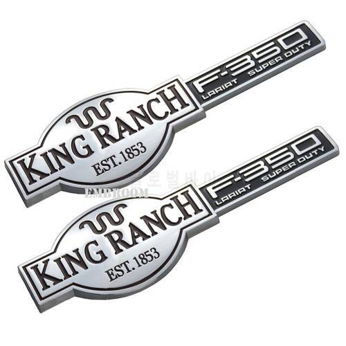 2pcs King Ranch F-350 Emblems, 3D Badges Door S Tailgate Sticker Decals Replacement