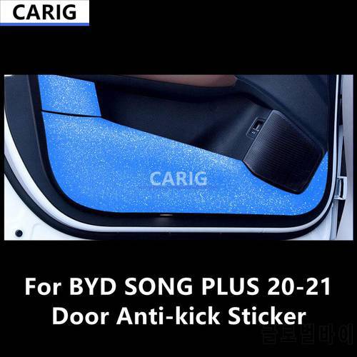 For BYD SONG PLUS 20-21 Door Anti-kick Sticker Modified Carbon Fiber Pattern Interior Car Film Accessories Modification