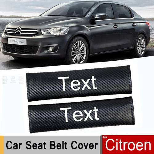 2x Carbon Fiber Car Seat Belt Cover Shoulder Cushion Protector for Citroen DS C2 C3 C4 C4L C5 C6 C8 DS3 Accessories TQHJXT42