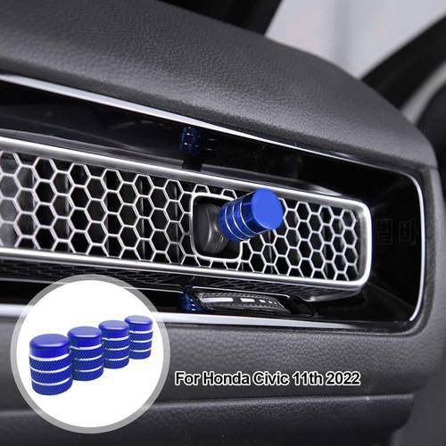4Pcs Aluminum Alloy Car Central Control Air Conditioner Volume Adjustment Knob Ring for Honda Civic 11th 2022 Accessories