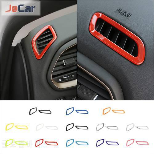 ABS Car Dashboard Air Condition Vent Outlet Decoration Cover Trim Stickers For Jeep Renegade 2016 Up Car Interior Accessories