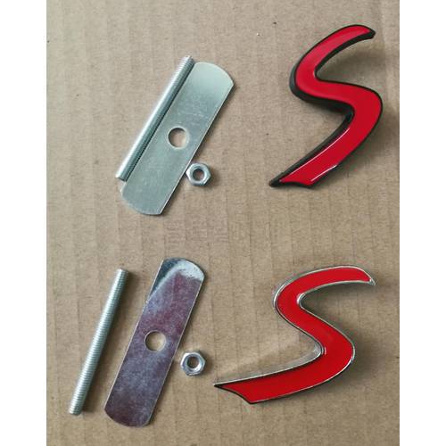 1X 3D Metal S Front Grille Emblem for Mini Cooper R50 R52 R53 R56 JCW Grill Badge Decals Exterior Accessories