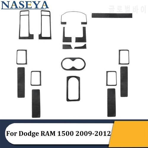 For Dodge RAM 1500 2009 2010 2011 2012 Various Parts Carbon Fiber Black Stickers Car Interior Decorative Accessories