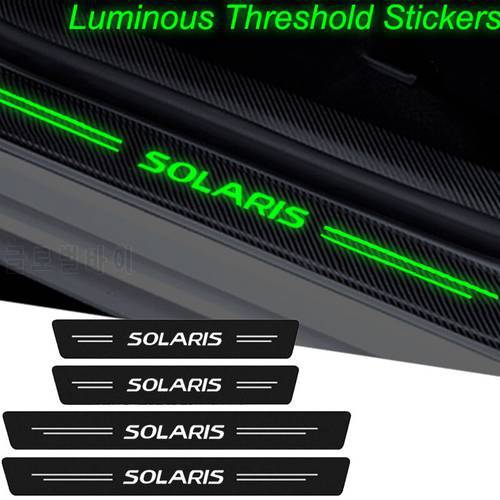 Luminous Car Accessories for Hyundai Solaris Logo Trunk Door Sill Anti Scratch Dirty Stickers Protective Film Threshold Tape
