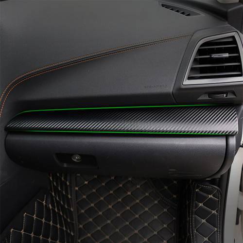 2 Pcs Car Central Instrument Sides Stripe Films Carbon Fiber Decals Sticker For Subaru XV Crosstrek GT Auto Interior Accessories