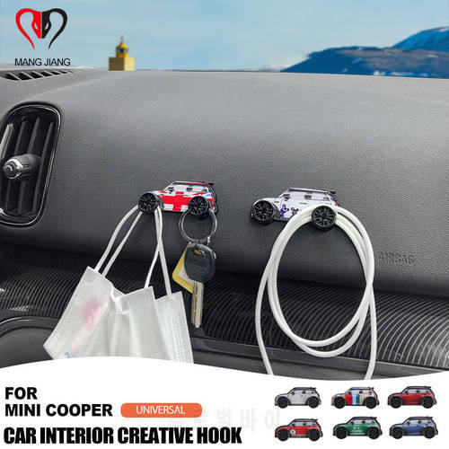 Car Alloy Hooks For Mini Cooper F55 F56 R56 R60 Cover Stickers Decals Fastener Cable Interior Storage Auto Accessories Decorate