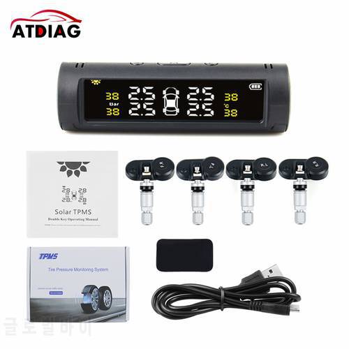 TPMS Smart Car Tyre Pressure Monitoring System Solar Power Digital LCD Display Auto Security Alarm Systems Tyre Pressure