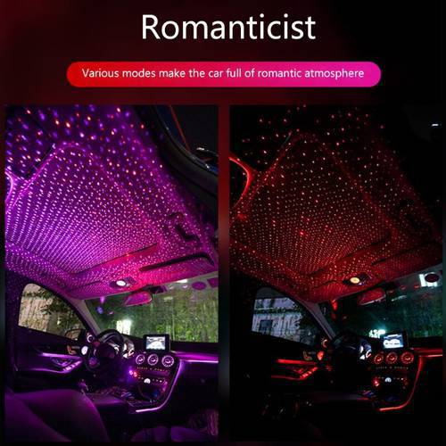 USB LED Roof Atmosphere Starry Sky Light for Cars and Home Decoration Projector Adjustable Night Light Ambient Lamp