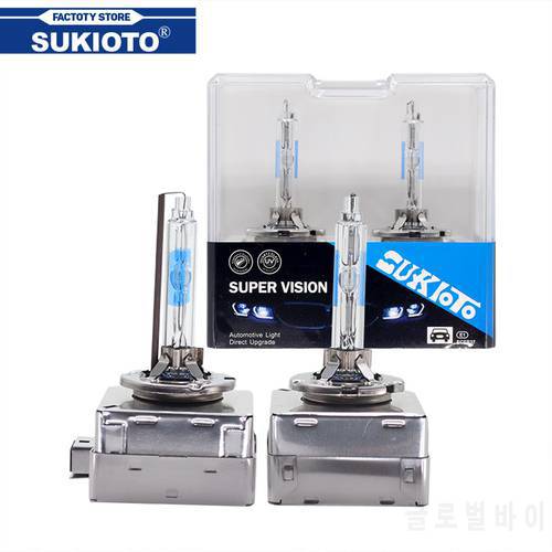 SUKIOTO 2PCS 12V 35W D1S Xenon Bulbs Super Fast Bright 5500K Car Headlight 55W D3S Xenon HID Lamp For 66140 66144 85410 85415