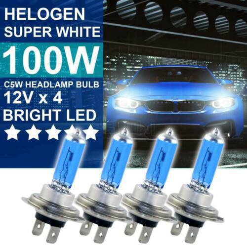 4x H7 Car Headlight Lamp Headlamp 100W 6000K Xenon HidSuper Bright Fog Lights Halogen Bulb Daytime Running Lamp Light Bulb