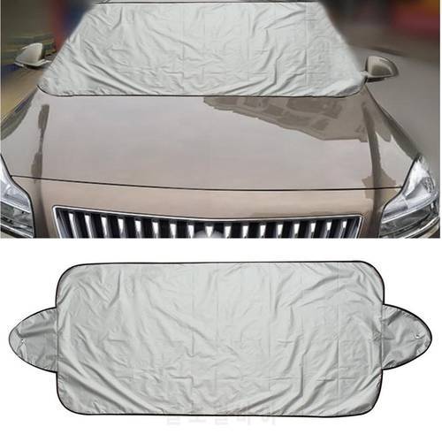 Car Windshield Cover Car Sun Shade Front Auto Visor Snow Ice Shield Dust Protector Heating Silver Suckers Mounted Auto Sunshade