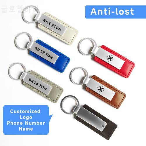 Motorcycle Retro keyring Carbon Fiber Metal leather keychain For Brixton BX250 Sunray Saxby Rayburn Glanville Felsberg Crossfire