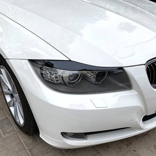 2pcs ABS Gloss Black Headlight Eyebrows Eyelid For BMW 3 Series E90 E91 2005 2006 2007 2008 2009 2010 2011 Sedan / Touring