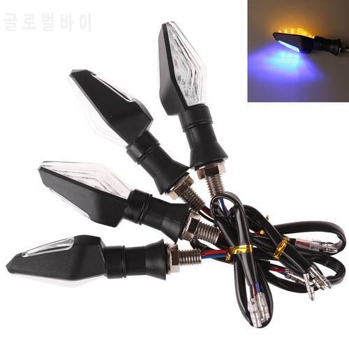 2pcs/set Universal Motorcycle LED Turn Signals Long Short Turn Signal Indicator Lights Blinkers Flashers Amber Color Accessories