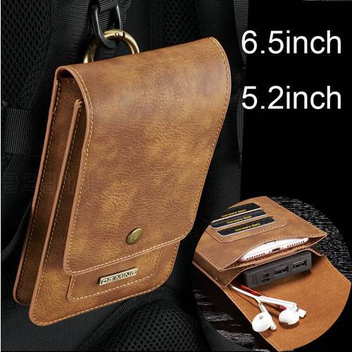 Retro PU Leather Case Phone Bag Pouch for Iphone 13 12 11 X 7 8 Plus Card Slot Wallet for Xiaomi Huawei Belt Clip Cover Holster