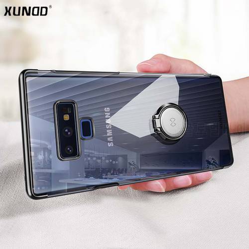 For Galaxy Note 9 Ring Case Xundd Hard PC Clear Back Shell Cover for Samsung Galaxy S9 S10 + Fit for Magnetic Car Phone Holder