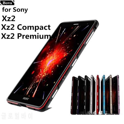 for Sony XZ2 Luxury Deluxe Ultra Thin aluminum Bumper Case For Sony Xperia XZ2 Premium / XZ2 Compact + 2 Film (1 Front +1 Rear)