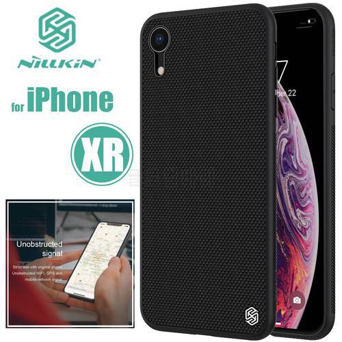 for iPhone XR Case Nillkin 3D Textured Nylon Fiber Back Cover for iPhoneXR Soft Edge Phone Case for iPhone XR Nilkin Hard Coque