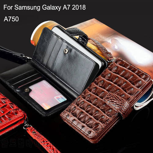 for samsung galaxy a7 2018 case A750 coque Luxury Leather Flip cover Without magnets Wallet Case for samsung galaxy a7 2018 capa