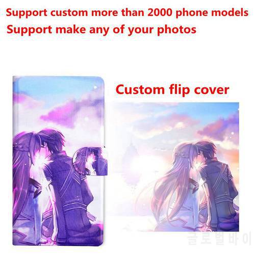 DIY Phone bag Personalized custom photo Picture PU leather case flip cover for Samsung S5 S6 S7 edge S8 Plus NOTE 3 4 5