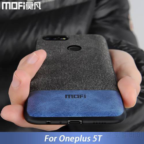 For Oneplus 5t case cover one plus 5t back cover silicone edge men business fabric shockproof case coque MOFi oneplus 5 t case