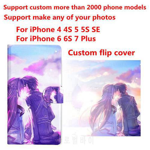 DIY Phone bag Personalized custom photo Picture PU leather case flip cover for iPhone X XR 6 6S 7 8 Plus 11 12 13 14 Pro Max