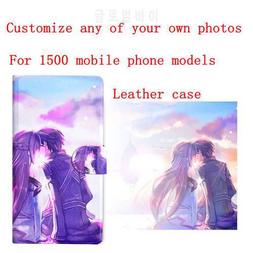 Professional personalized custom cell phone flip cover PU leather case Protective holster diy customize photo pictures