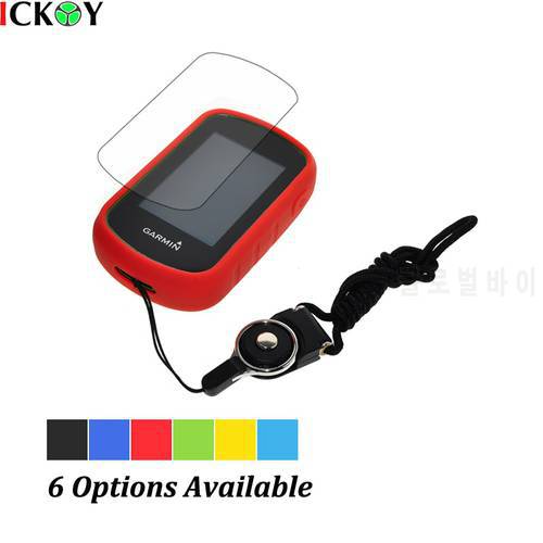 Protect Red Case + Black Detachable Ring Neck Strap +Screen Protector for Hiking Handheld GPS Garmin eTrex Touch 25 35 35T