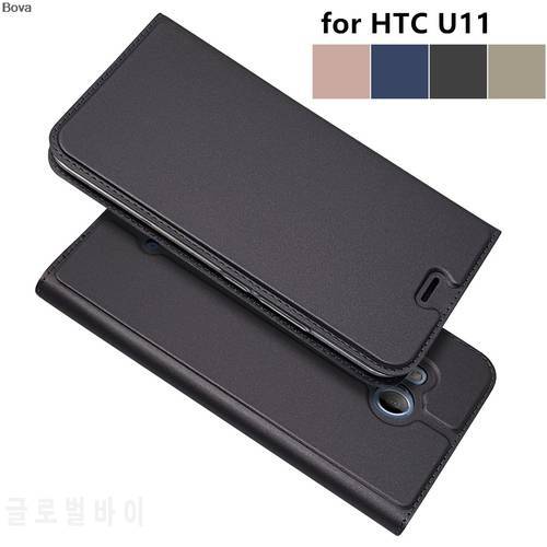 Ultra-thin Magnetic Cover Flip Case for HTC U11 Ocean with Magnetic adsorption Holster business fundas