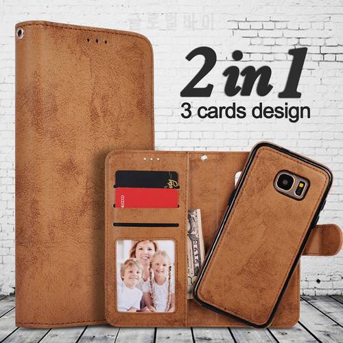 For Samsung Galaxy S8 Case Flip Wallet 2 in 1 Detachable Retro Slim PU Leather Case For Samsung S8 Plus Case Shockproof Magnetic