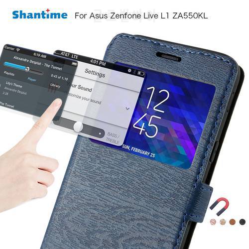 For Asus Zenfone Live L1 ZA550KL Flip Phone Case For Asus Zenfone Live ZB501KL View Window Book Case Tpu Silicone Back Cover