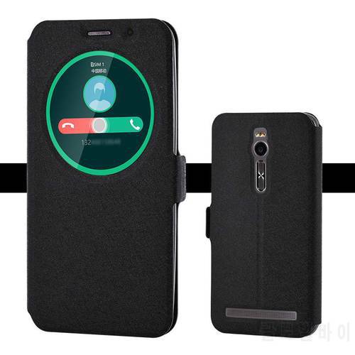 Flip Cover for Asus Zenfone 2 ZE551ML Case Quick Answer Window Leather Cover Cases for Zenfone2 ZE550ML Z00ADB Z008D Phone Case