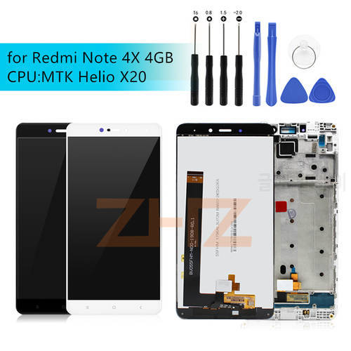 for Xiaomi Redmi Note 4X MTK helios 4GB lcd display Touch Screen Digitizer assembly with Frame Note4X Pro screen repair parts