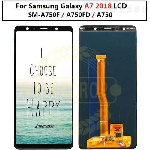 For Samsung Galaxy A7 2018 SM-A750F A750F A750 A750F/DS LCD with frame Display Touch Screen Digitizer Assembly Replace A750 lcd