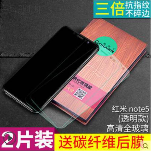 For XiaoMi RedMi Note 5 Tempered Glass Bonaier Black White Full Glue Screen Protector For RedMi Note 5 Pro oleophobic Glass Film