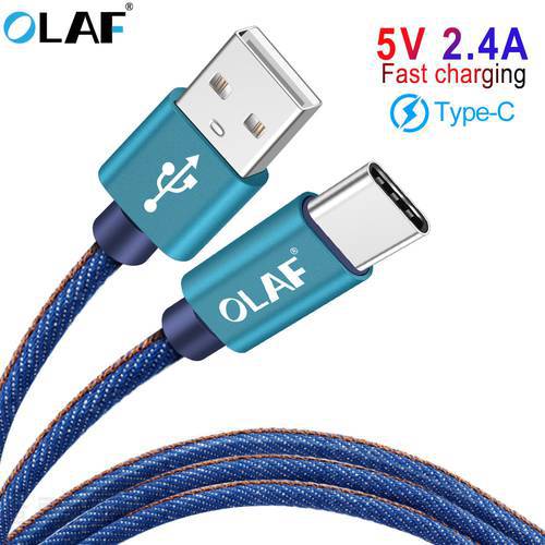 OLAF 1M 2M USB C Cable for Xiaomi Mi 8 2.4A USB Type C Cable Fast Charge Data Cable for Samsung Galaxy S9 S8 Note 9 USB Charger