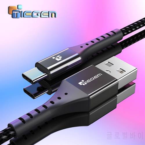 TIEGEM USB Type C Cable For Samsung Galaxy S9 S8 Note 8 Plus Fast Charging Cable For Xiaomi Mi 5 Oneplus 6 USB Type-C Cable P20