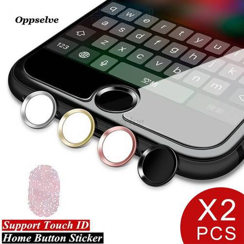 2Pcs Aluminum Touch ID Home Button Sticker For iPhone 7 8 6 6s Plus 5s 5 SE Apple Phone Stickers With Fingerprint Identification